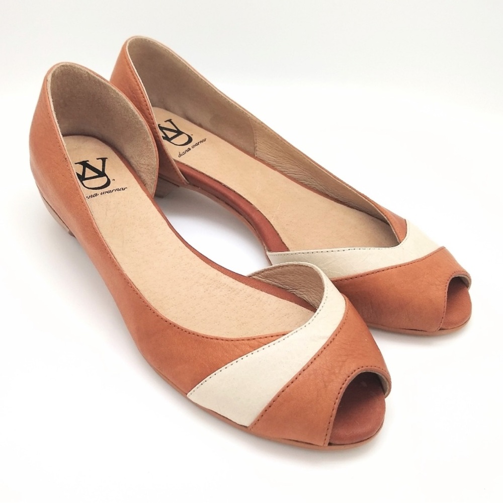 DIANA WARNER d'orsay leather mini heels